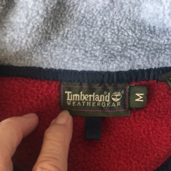 Timberland Weather Gear fleece Men’s Medium 1/4 zip jacket; navy; Vintage, USA. - Picture 7 of 13